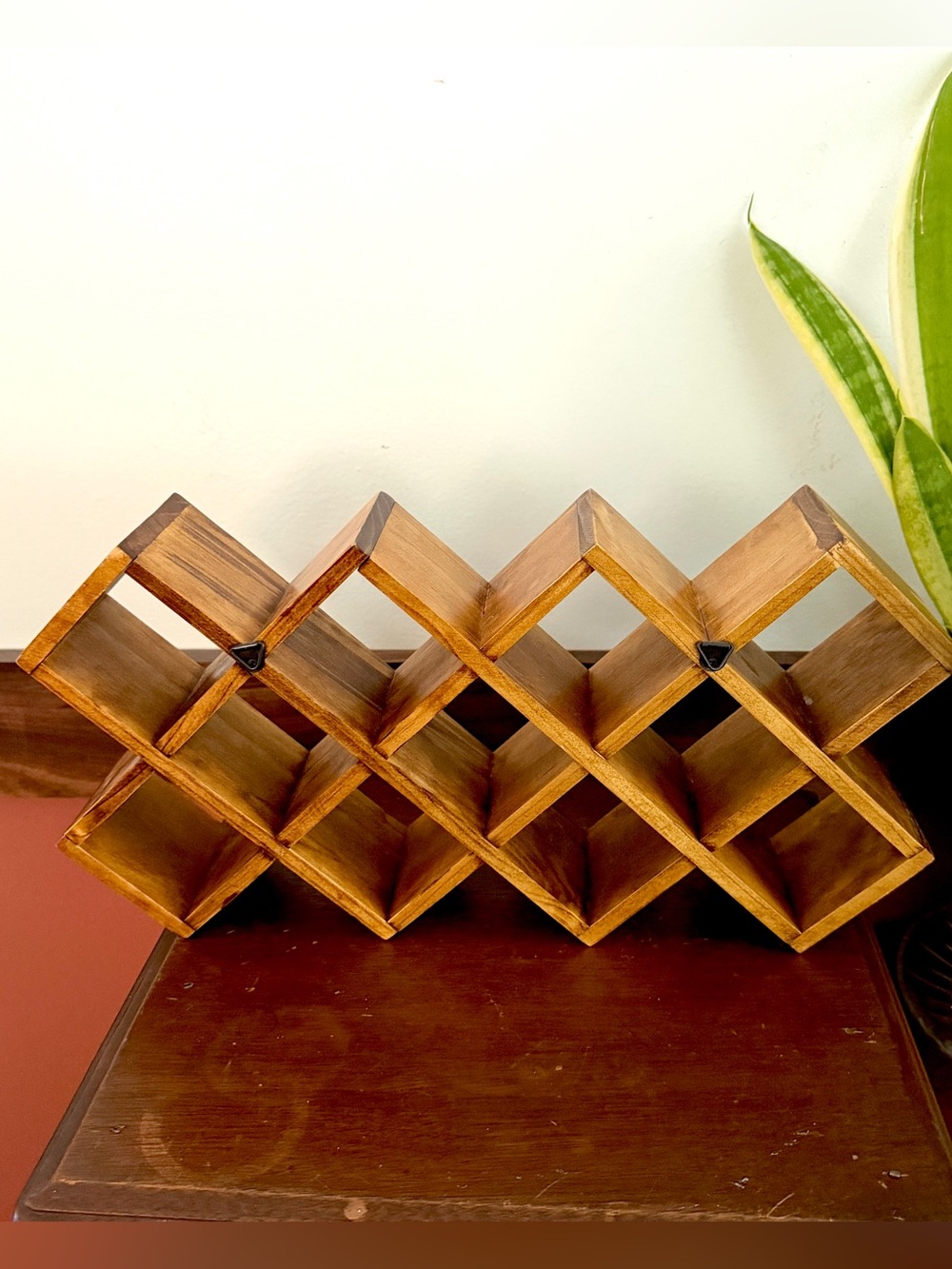Vintage Style Wooden Criss Cross Spice Rack Trinket Shelf Display Holder Wall - Picture 5 of 11